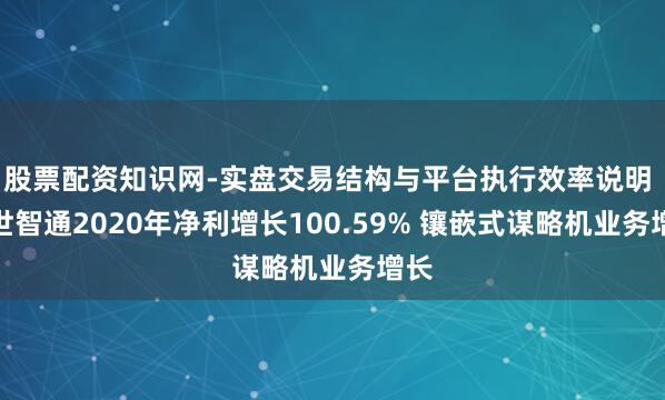 股票配资知识网-实盘交易结构与平台执行效率说明 捷世智通2020年净利增长100.59% 镶嵌式谋略机业务增长